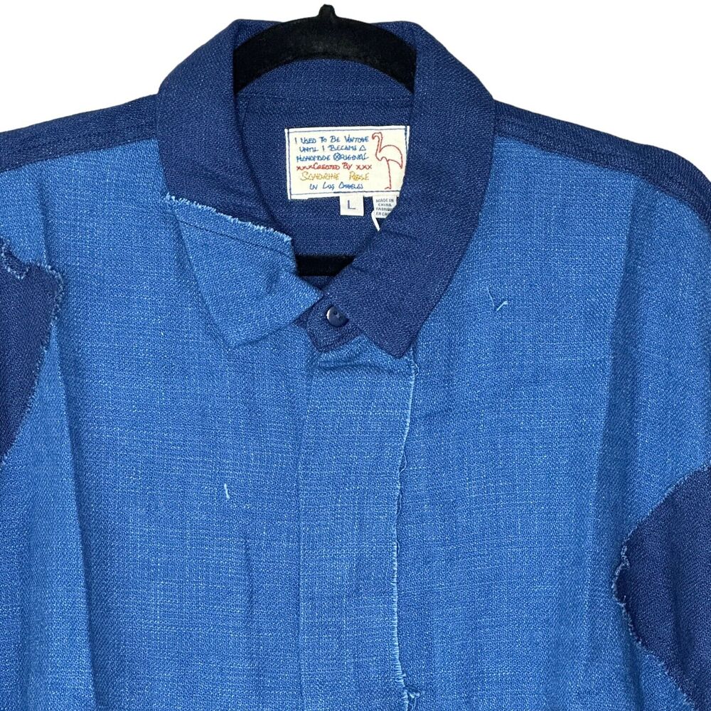 Sandrine Rose Patchwork Button Up Shacket Tunic D… - image 5